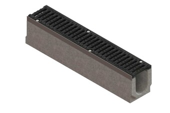 Лоток водовідвідний бетонний DN110 з решіткою щілинною чавунною ВЧ кл. Е (комплект)  (арт. 04100)