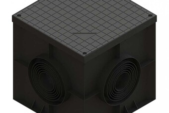 Кришка пластикова чорна до дощоприймача Base 400х400мм, кл.А  (арт. 3489-Ч)