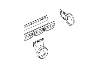Заглушка торцева з випуском для лотків водовідведення серії S'park2  (арт. 682109)