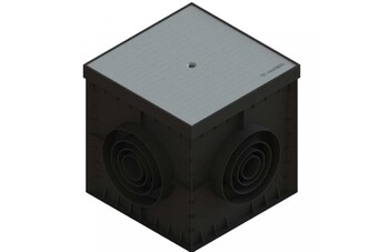 Кришка пластикова сіра до дощоприймача Base 300х300мм, кл.А  (арт. 3389-С)