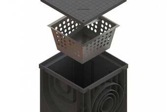 Кришка пластикова чорна до дощоприймача Base 400х400мм, кл.А  (арт. 3489-Ч)