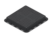 Люк пластиковий Easy 700х700 DN560 квадратний легкий чорний з замком