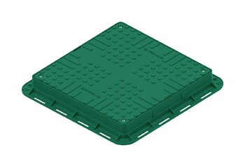 Люк каналізаційний квадратний пластиковий зелений легкий (А15) Base
