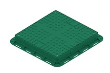 Люк каналізаційний квадратний пластиковий зелений легкий (А15) Base